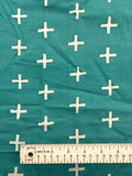 1 YD Cotton Batik - Green and Off White