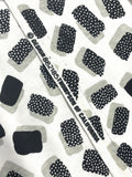 2 1/4 YD Cotton Knit Vintage - White with Black, Gray and Polka Dotted Rectangles