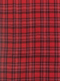 4 YD Poly Blend Stretch Yarn-Dyed Plaid Twill - Red, Pink, Black and Metallic Gold Lurex