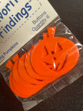 Buttons Plastic Set of 6 Vintage - Bright Orange Jack-O-Lanterns