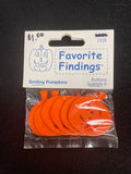 Buttons Plastic Set of 6 Vintage - Bright Orange Jack-O-Lanterns