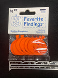 Buttons Plastic Set of 6 Vintage - Bright Orange Jack-O-Lanterns