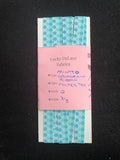 2 YD Polyester Grosgrain Ribbon Printed - White with Aqua Polka Dots