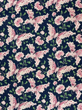 2000 Quilting Cotton Vintage - Navy Blue with Pink Butterflies