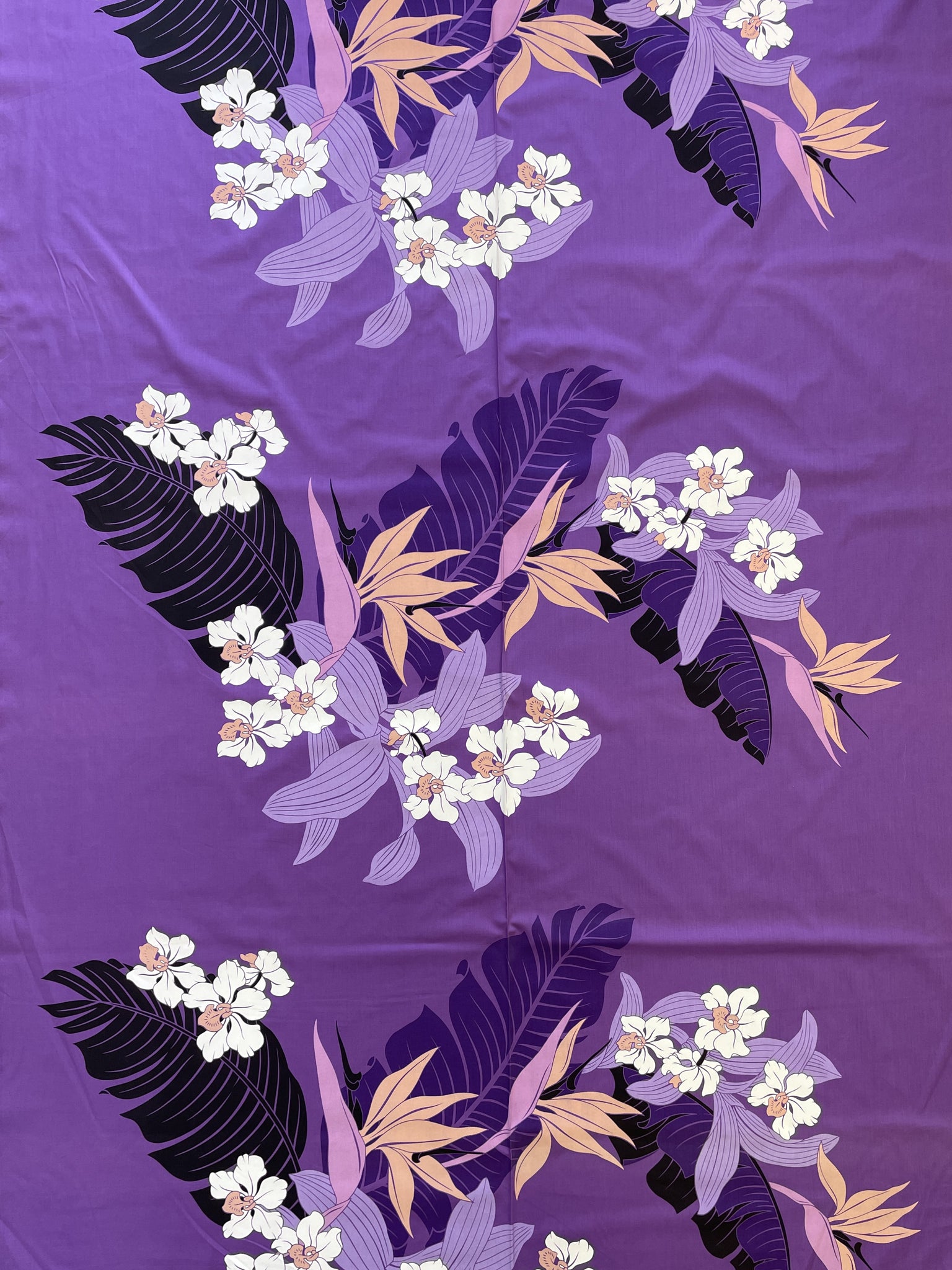 2005 Poly Cotton - Purple with Large Flowers and Leaves