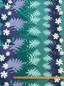 2004 Poly Cotton - Teal with Large Flowers and Leaves