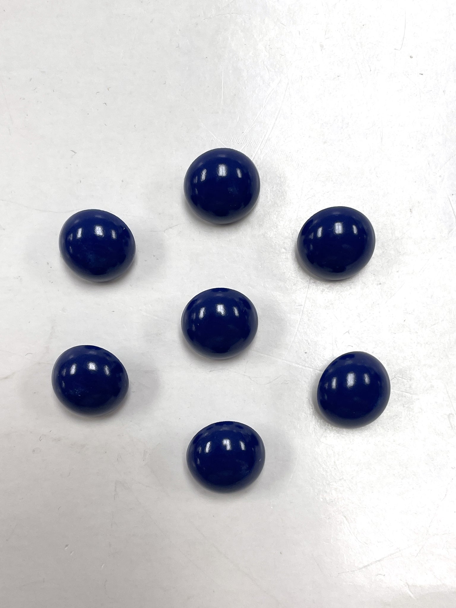 Button Plastic Set of 7 Vintage - Dark Blue