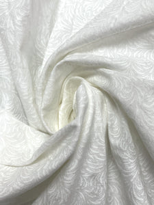 Quilting Cotton Vintage - White on White Feathers