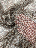 Polyester Chiffon Vintage - Tan and Black Leopard Print