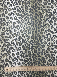 1989 Poly Chiffon Vintage - Khaki and Black Leopard Print