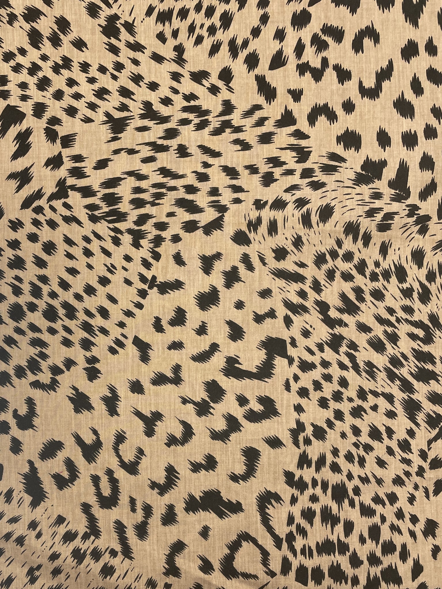 Cotton/Poly Vintage - Tan with Black Leopard and Cheetah