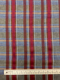 2+ YD Cotton Yarn-Dyed Plaid- Red, Burnt Orange, Blues, Tans and White