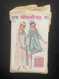 1966 Simplicity 6791 Sewing Pattern - Nightgown