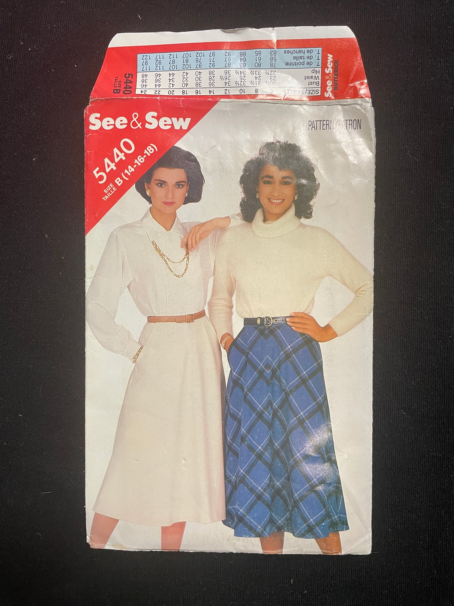 1985 See & Sew 5440 Sewing Pattern - Skirt FACTORY FOLDED