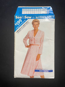 1988 See & Sew 6052 Sewing Pattern - Dress FACTORY FOLDED