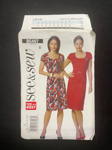 2009 See & Sew 5407 Sewing Pattern - Dress FACTORY FOLDED