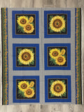 1 3/8 YD Quilting Cotton Panel with Borders - Sunflowers