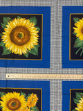 1 3/8 YD Quilting Cotton Panel with Borders - Sunflowers