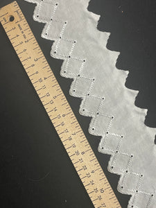 Cotton/Poly Eyelet Lattice Trim-by-the-Yard - White