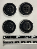 Buttons Plastic Set of 4 - Matte Black