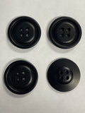 Buttons Plastic Set of 4 - Matte Black