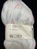 Yarn Acrylic/Wool Blend - White with Pink, Blue, Yellow and Green Specks