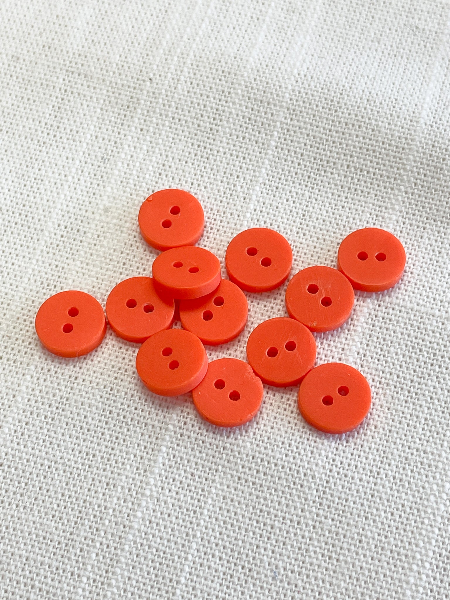 20% OFF SALE Buttons Plastic Set of 12 - Orange