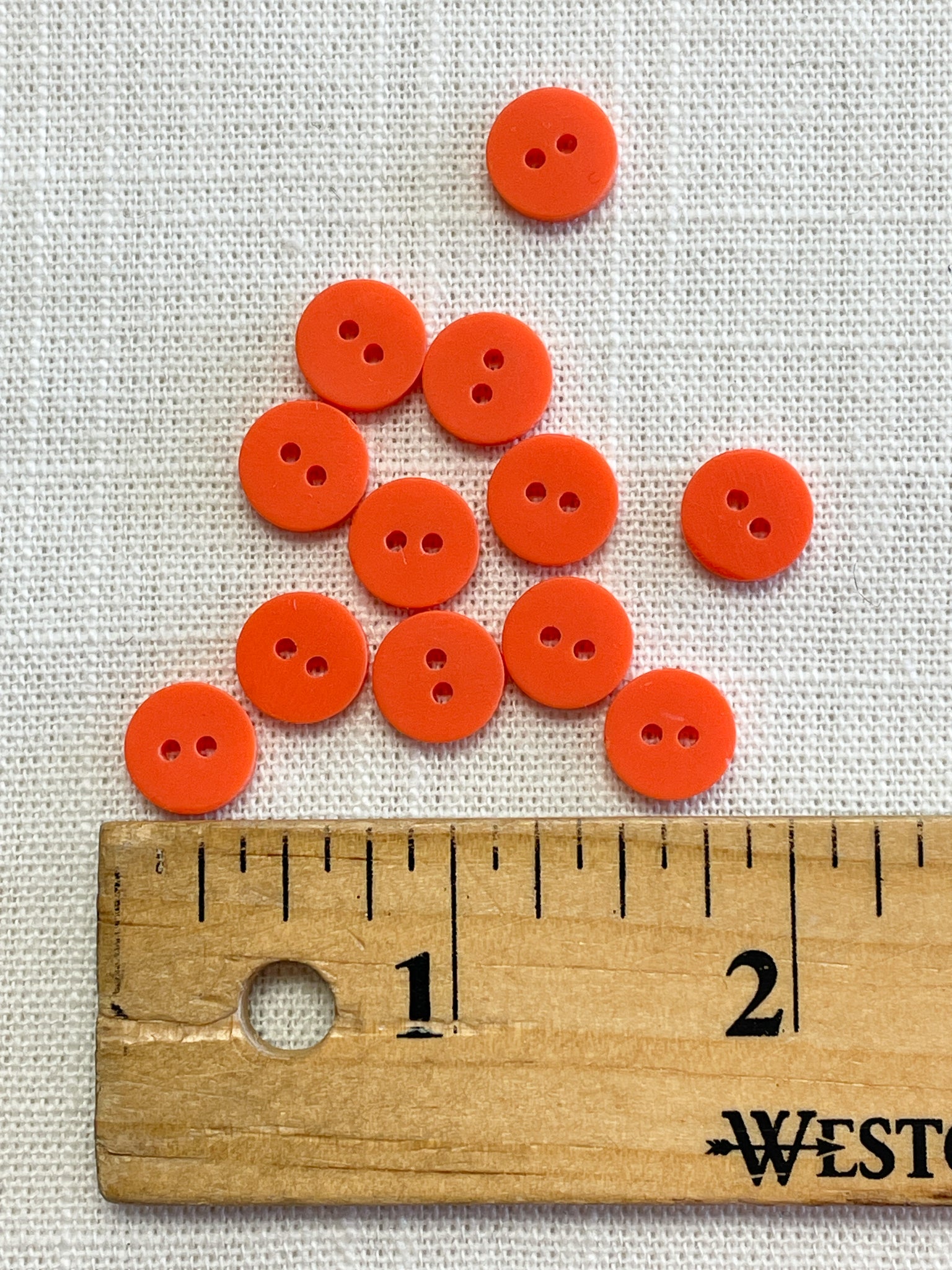 20% OFF SALE Buttons Plastic Set of 12 - Orange