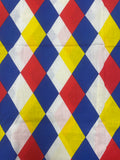 8+ YD Poly/Cotton - Red, Yellow, Blue and White Diamonds