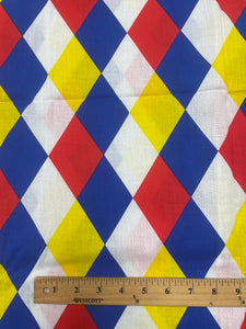 8+ YD Poly/Cotton - Red, Yellow, Blue and White Diamonds