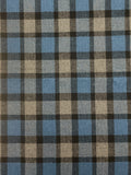 1 1/4 YD Wool/Poly Blend Yarn-Dyed Plaid - Blue, Black and Gray