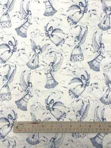 4 YD Quilting Cotton - Off White with Blue Angels