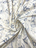 4 YD Quilting Cotton - Off White with Blue Angels