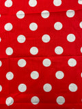 2+ YD Poly/Cotton - Red with White Polka Dots