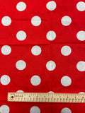 2+ YD Poly/Cotton - Red with White Polka Dots