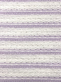 2 3/4 YD Nylon Yarn-Dyed Striped Knit Vintage - White Texture with Lavender