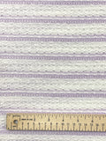 2 3/4 YD Nylon Yarn-Dyed Striped Knit Vintage - White Texture with Lavender