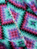 Quilting Cotton Vintage - Turquoise, Pink, Purple and Black