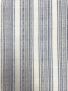 Polyester Blend Yarn-Dyed Stripe Vintage - Off White with Navy Blue