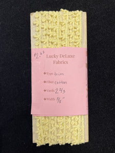 2 2/3 YD Cotton Trim - Yellow