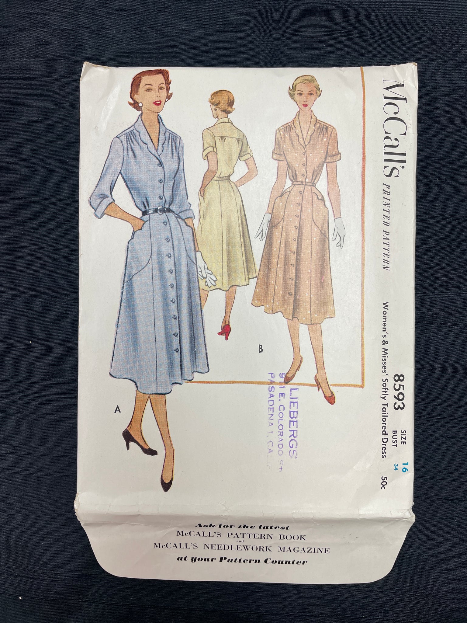 1951 McCall's 8593 Pattern - Dress