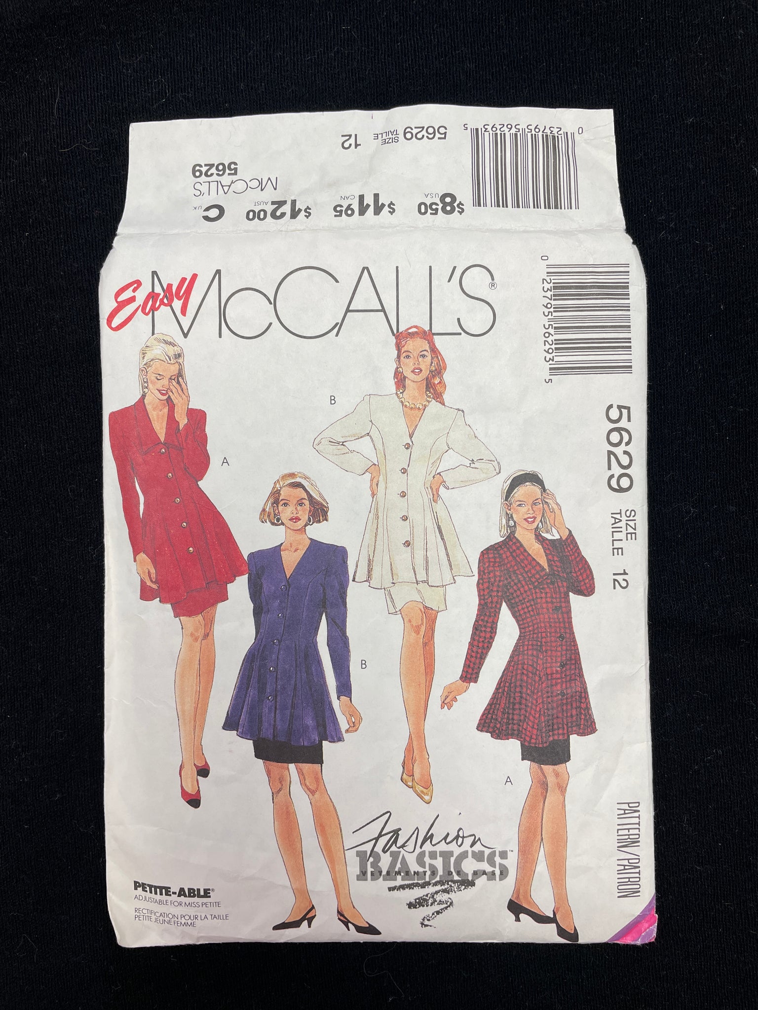 1991 McCall's 5629 Pattern - Women's Jacket and Skirt