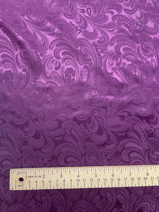 1 5/8 YD Polyester Jacquard Vintage - Plum Purple with Swirls