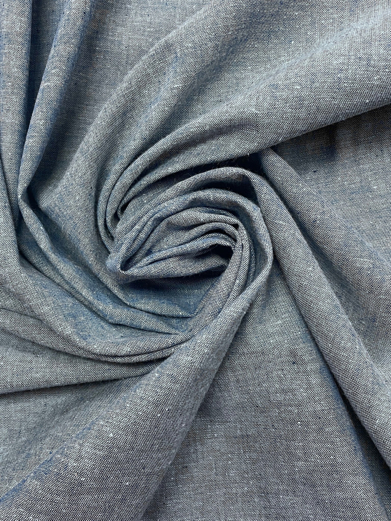 5 YD Cotton Chambray Vintage - Blue/White