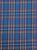 3 5/8 Poly/Cotton Yarn-Dyed Plaid Shirting Vintage -  Blue with Red, Yellow, Black and White