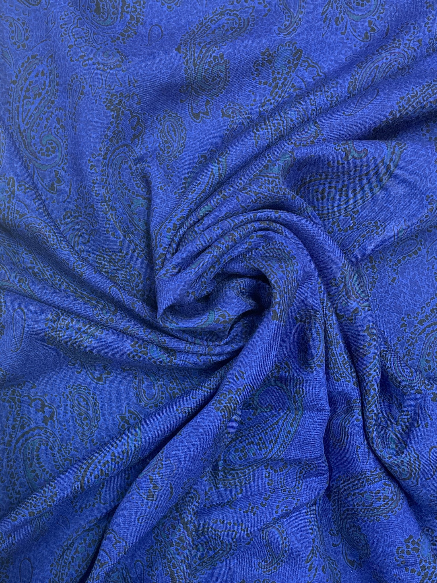 Rayon Vintage - Royal Blue with Black Paisley