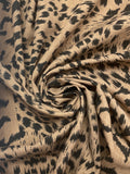 Cotton/Poly Vintage - Tan with Black Leopard and Cheetah