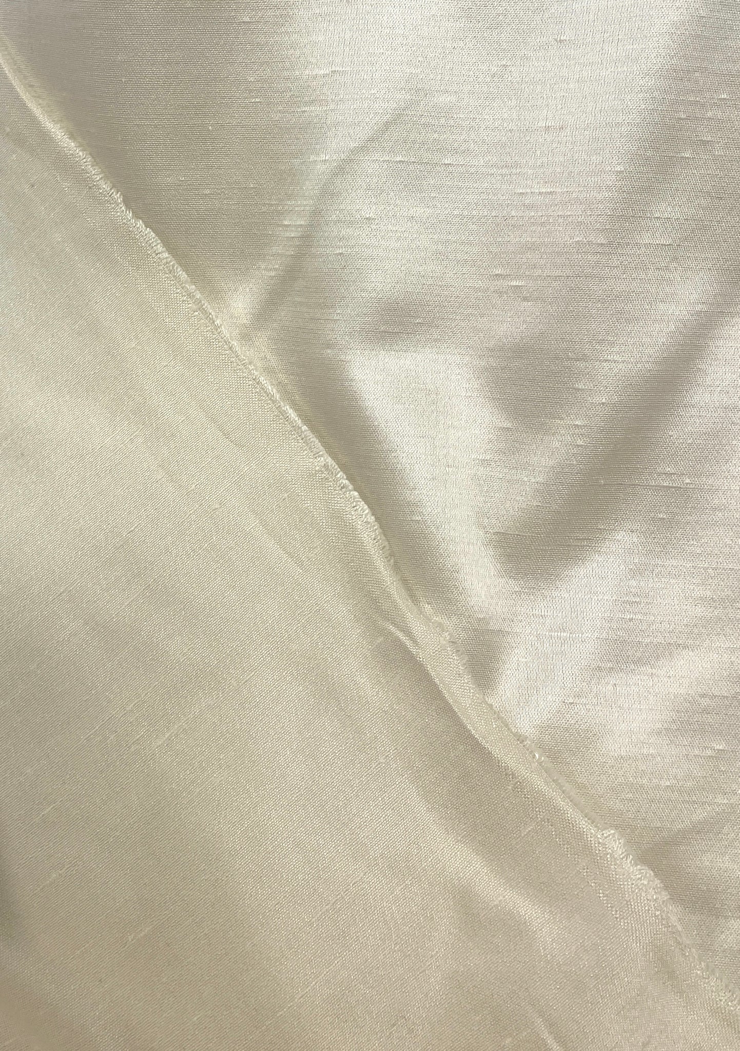 Cotton/Rayon Slub Weave Satin Vintage - Cream