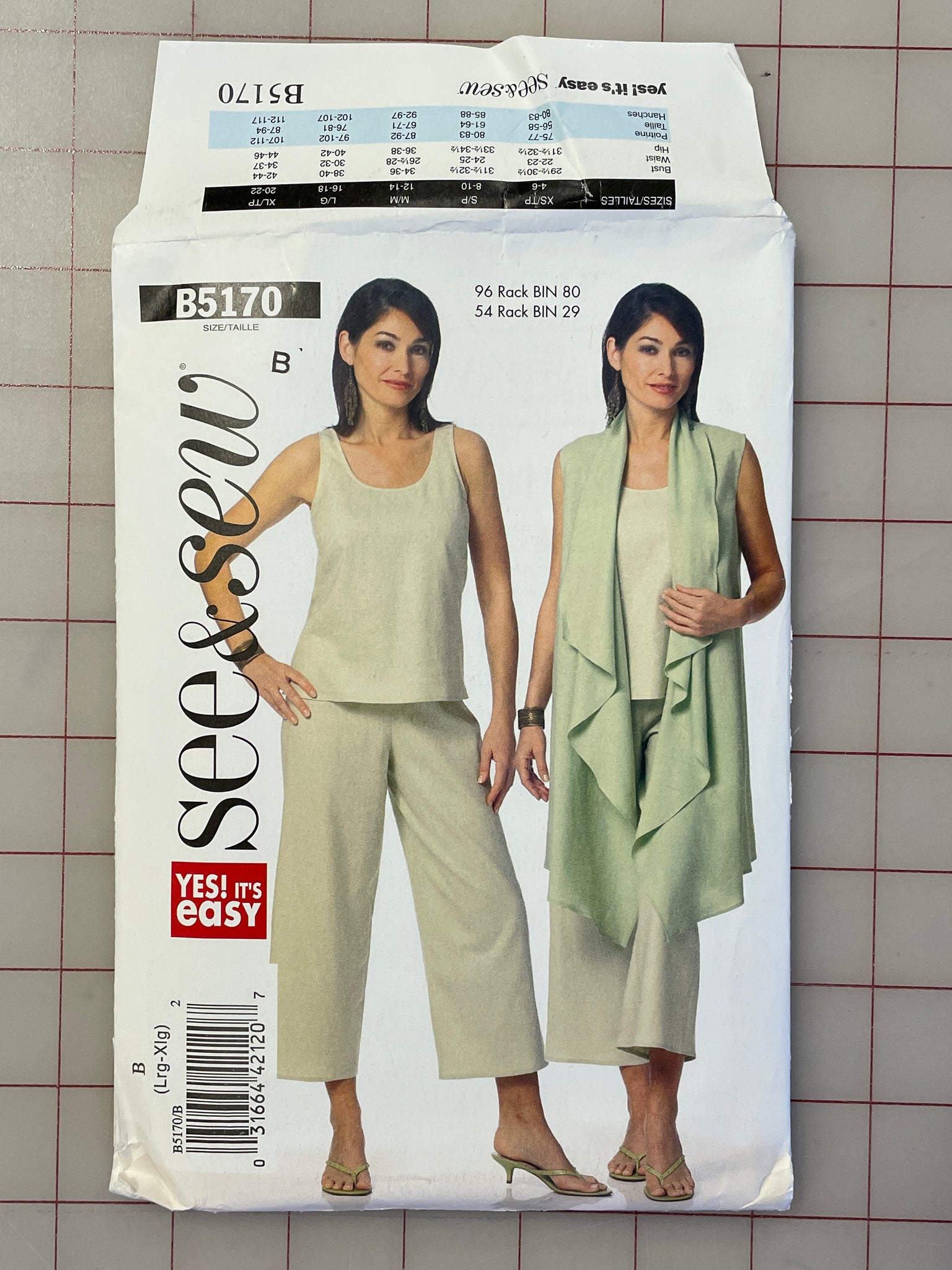SALE 2008 See & Sew 5170 Pattern - Cover-Up, Top and Pants FACTORY FOLDED