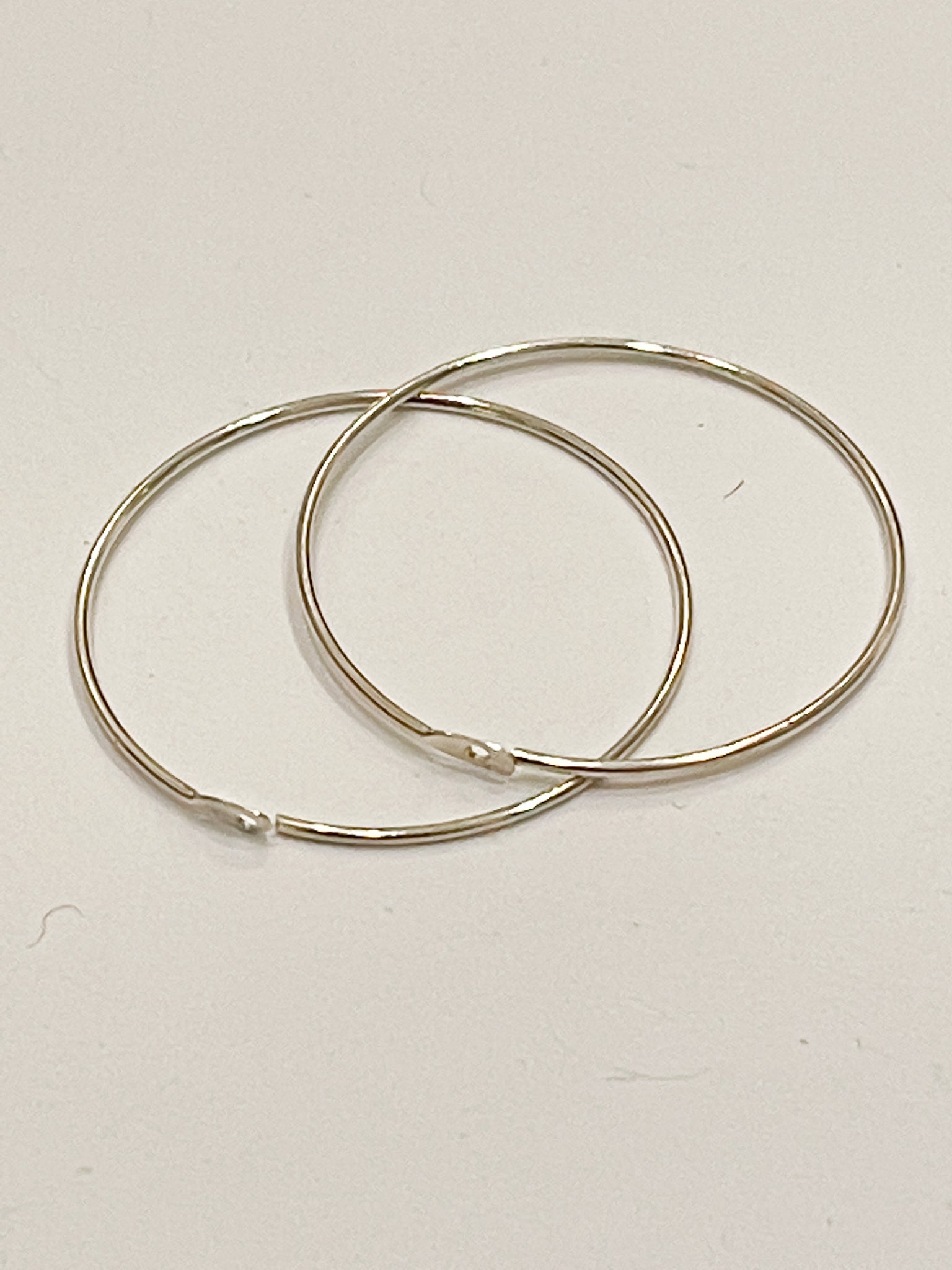SALE Wire Beading Hoop Earrings - Silver-Toned